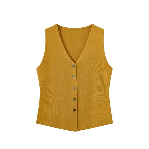 Red Hong Kong Style Sleeveless Top for Women - Summer V-Neck Slim Knit Vest - Casual Chic Fashion Essentials