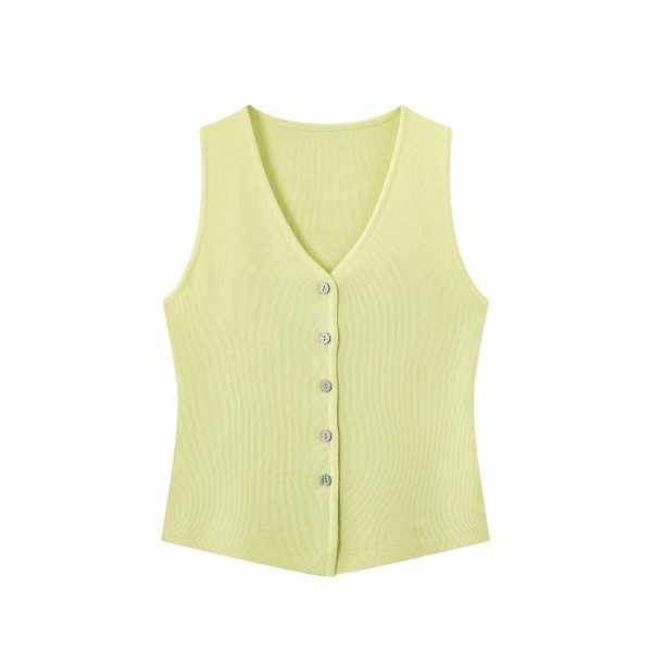 Red Hong Kong Style Sleeveless Top for Women - Summer V-Neck Slim Knit Vest - Casual Chic Fashion Essentials