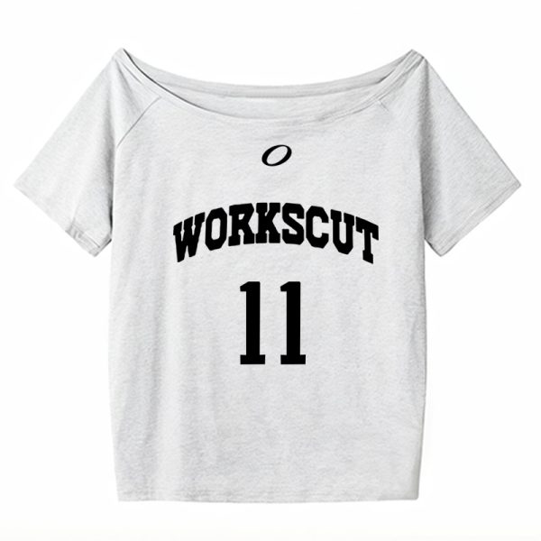 Red One-Shoulder Short Sleeve Women's Summer Letter Print Casual Off-Shoulder T-Shirt - Sexy Loose Slimming Top for Y2K Style