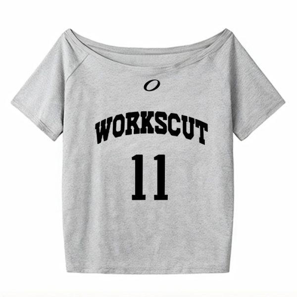 Red One-Shoulder Short Sleeve Women's Summer Letter Print Casual Off-Shoulder T-Shirt - Sexy Loose Slimming Top for Y2K Style
