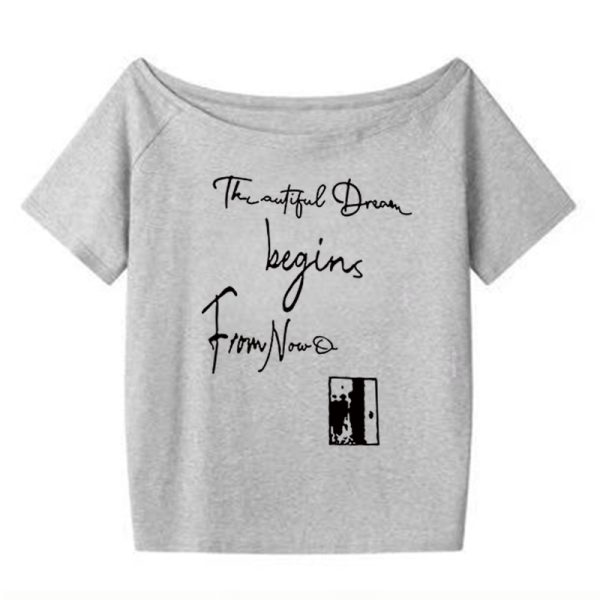 Red One-Shoulder Short Sleeve Women's Summer Letter Print Casual T-Shirt - Stylish Slanted Shoulder Top for Hot Girl Vibes