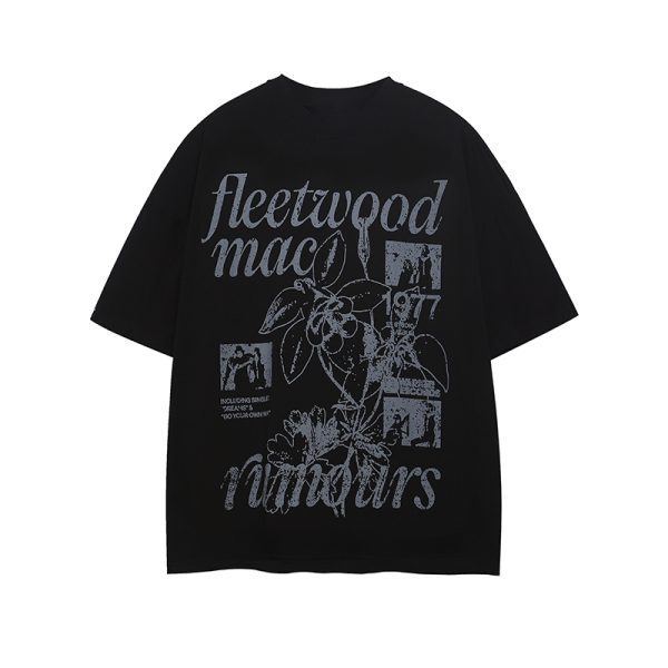 Red Short-Sleeve T-Shirt for Women with Retro Letter Print, Loose Fit College Style, Casual 90s Inspired Top