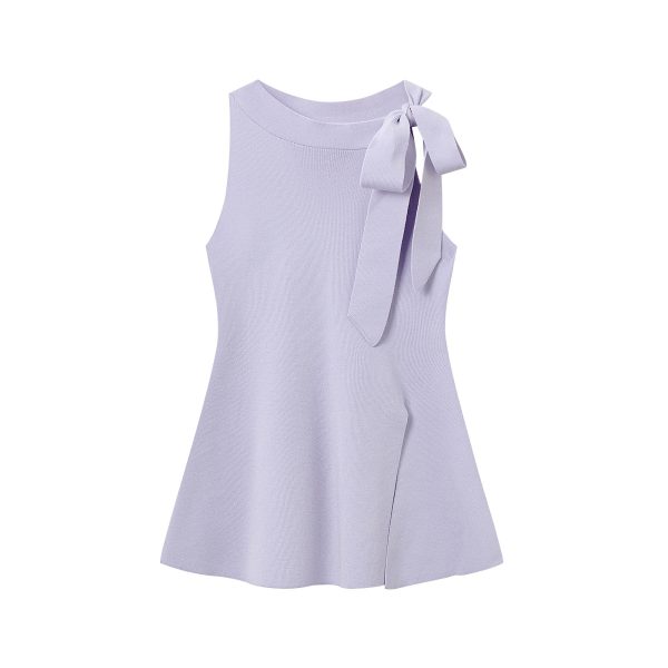 Red Sleeveless Split Back Top for Women, Summer Slim Fit Waist-Defining Blouse, Unique Sweet and Spicy Style