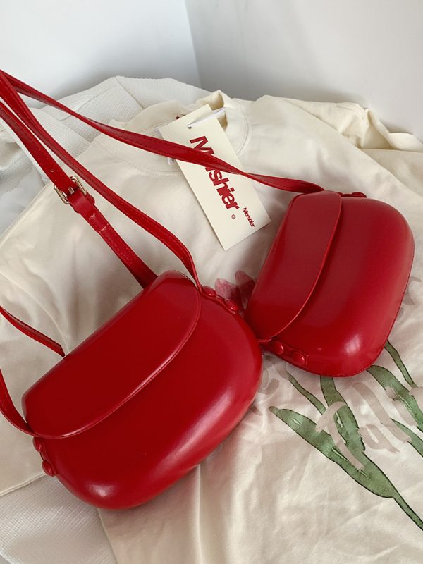 Red Vintage Saddle Handbag for Women - Minimalist Summer Crossbody Phone Bag - Small Shoulder Bag 2023