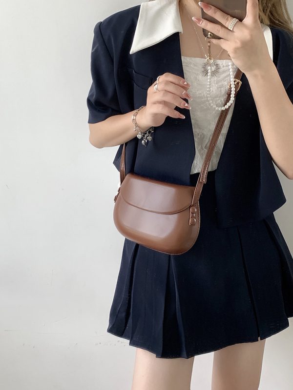 Red Vintage Saddle Handbag for Women - Minimalist Summer Crossbody Phone Bag - Small Shoulder Bag 2023