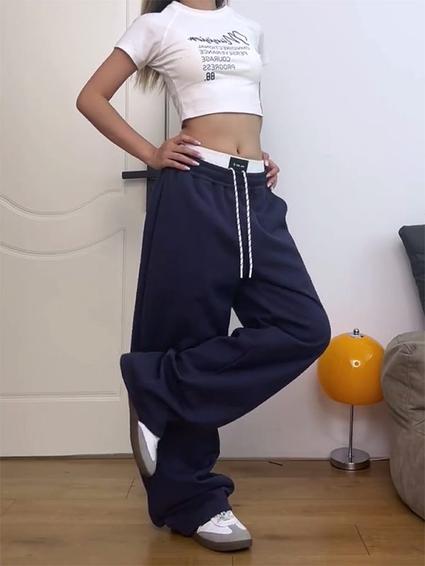 Retro American-Style Elastic Waist Cargo Pants for Women - Trendy Casual Summer 2025 Fashion Must-Have