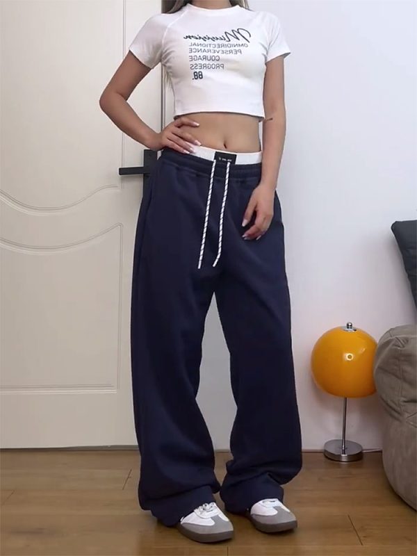 Retro American-Style Elastic Waist Cargo Pants for Women - Trendy Casual Summer 2025 Fashion Must-Have