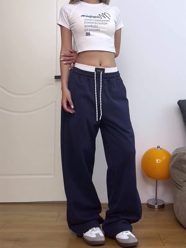 Retro American-Style Elastic Waist Cargo Pants for Women - Trendy Casual Summer 2025 Fashion Must-Have