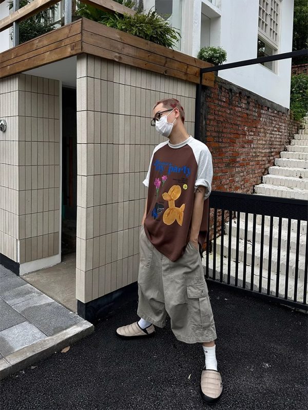 Retro American-Style Loose Wide-Leg Seven-Point Workwear Shorts for Men and Women - Trendy Summer Casual High-End Fashion