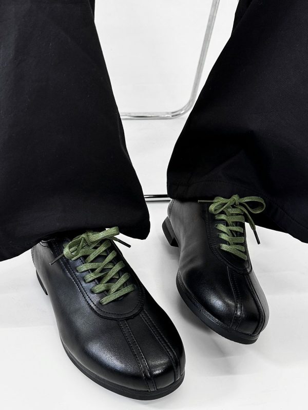 Retro Black Derby Shoes for Men - Soft-Soled Leather Flats, Casual British Style Commuting Footwear, Perfect for Everyday Wear
