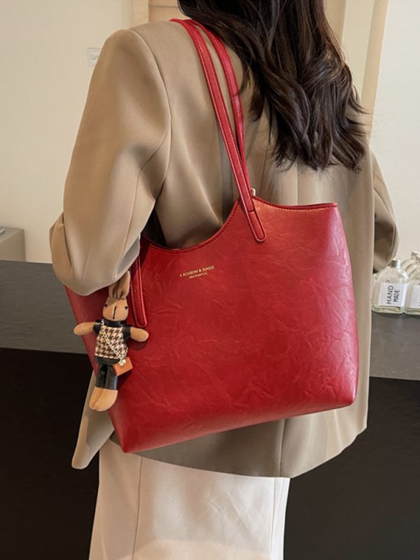 Retro Casual Shoulder Bag for Women - Large Capacity Tote, Versatile Spring 2025 Design, Perfect for Commuting and Everyday Use
