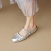 Retro Flat-Toe Women's Height-Increasing Slippers - Stylish Italian Design Half-Slippers for Comfortable Chic Fashion
