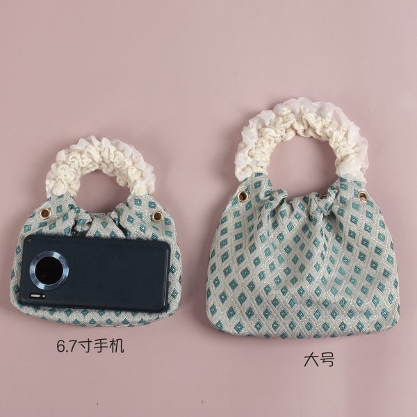 Retro Green Mini Round Handbag for Women - Cute Textured Crossbody Phone Bag, Versatile Summer Accessory