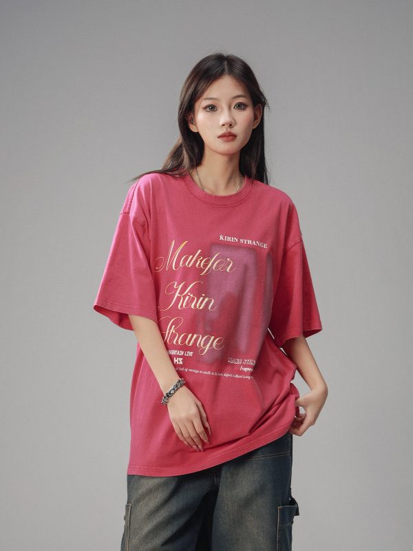 Retro High Street Loose Short Sleeve T-Shirt for Men and Women - Summer Trendy Couple Top with American Beer Captain Design
