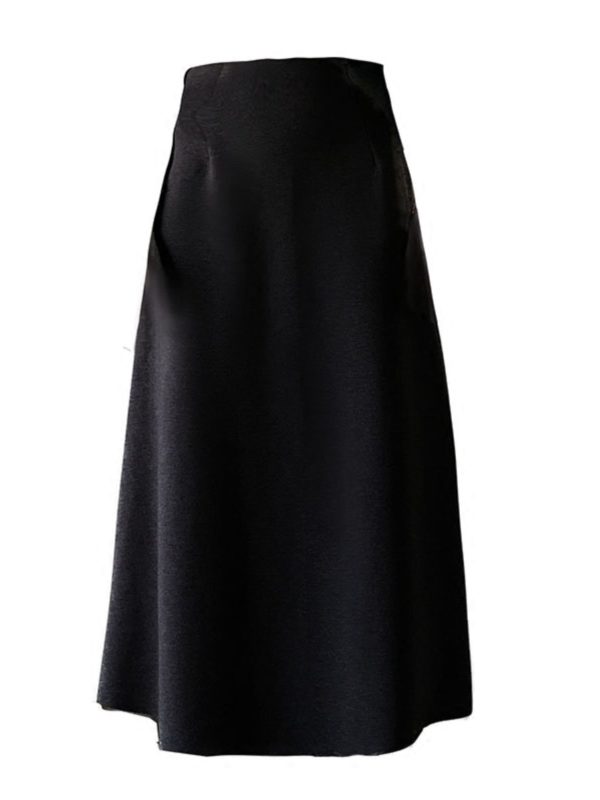 Retro High-Waisted Mid-Length A-Line Skirt for Women, Slimming Versatile Design with Zipper and Elastic Waist, Perfect for Y2K Style