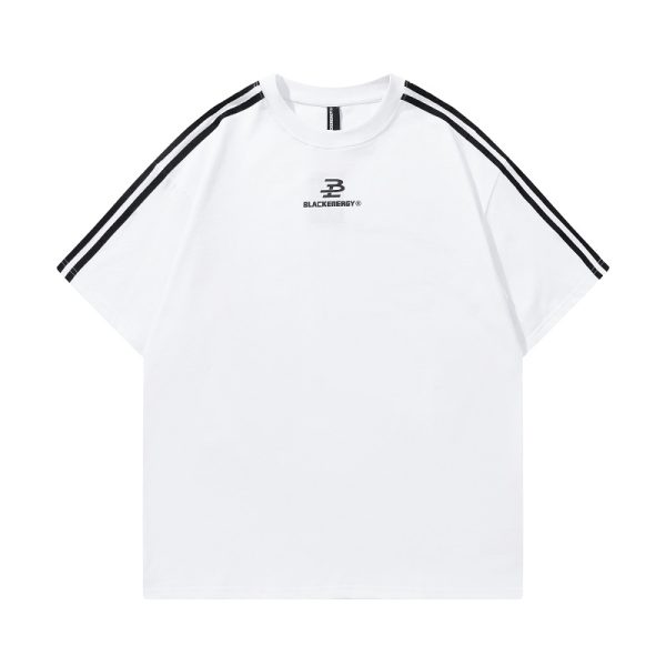 Retro Hip-Hop Color Block Spliced Short Sleeve T-Shirt for Couples - Unisex Casual Loose Fit Classic Tee