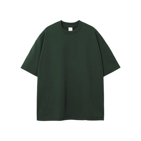 Retro Japanese Style Heavyweight 385g Cotton Short-Sleeve T-Shirt for Men - Versatile Loose Fit Tee