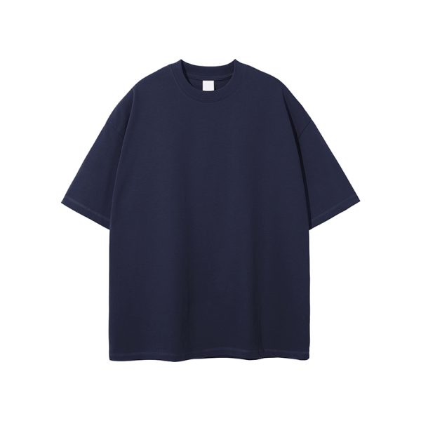 Retro Japanese Style Heavyweight 385g Cotton Short-Sleeve T-Shirt for Men - Versatile Loose Fit Tee