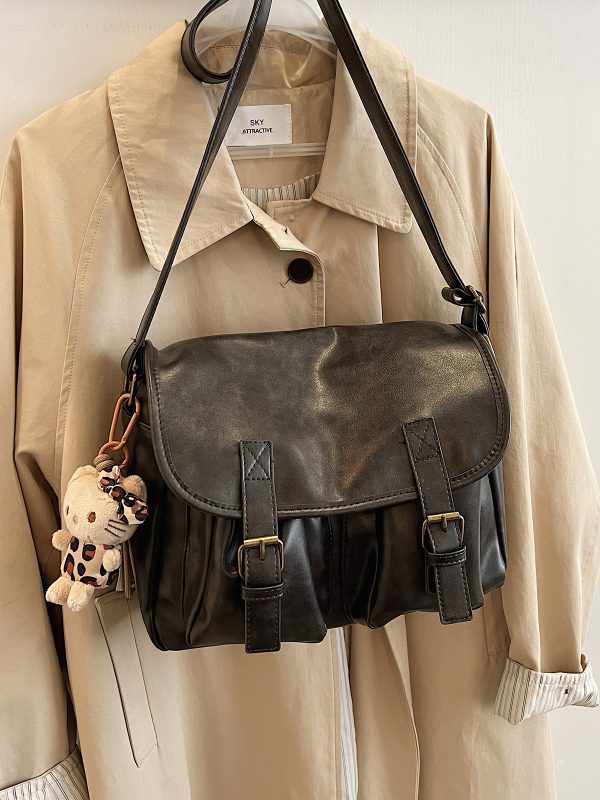 Retro Large-Capacity Crossbody Bag - Versatile Commuter Travel Shoulder Bag for Spring 2025