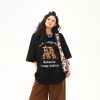 Retro Letter Patch Embroidered Short-Sleeve T-Shirt for Women - Trendy Casual Summer Top, Loose Fit, American Vintage Style