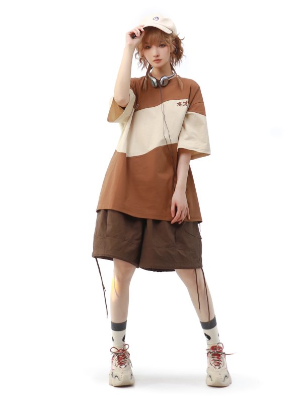 Retro Loose-Fit Casual Men's T-Shirt with Short Sleeves - Japanese Style Summer Top for Couples