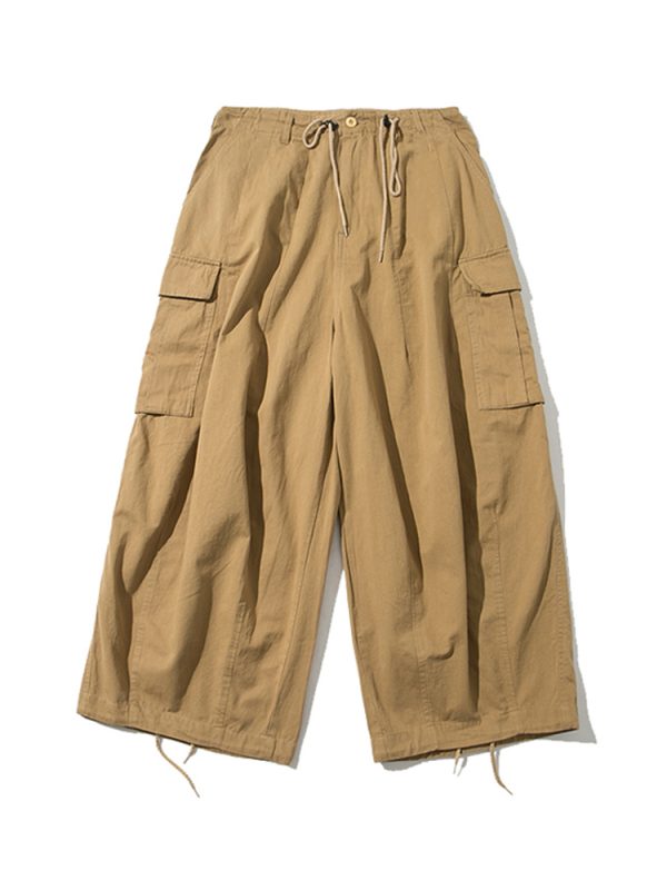 Retro Loose Multi-Pocket Wide-Leg Casual Pants for Men - Trendy 90s Inspired Straight-Leg Work Trousers