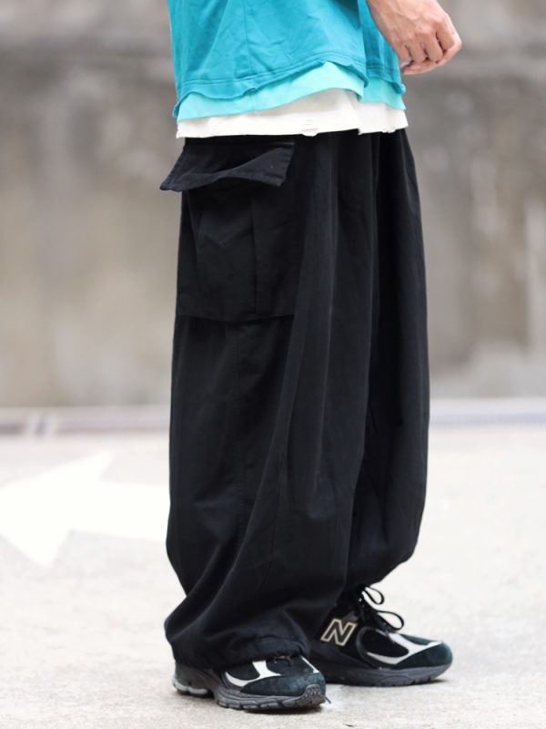 Retro Loose Multi-Pocket Wide-Leg Casual Pants for Men - Trendy 90s Inspired Straight-Leg Work Trousers