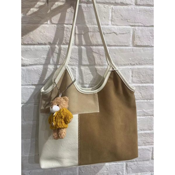 Retro Patchwork Color-Blocking Shoulder Bag - High-End Matte Texture Crossbody Bag for Autumn/Winter 2025, Large Capacity