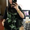 Retro Plant-Themed Korean Style Casual Loose Fit Cotton Summer Short Sleeve T-Shirt