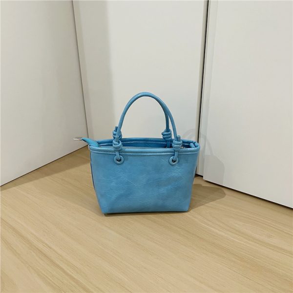 Retro Shiny Handheld Vegetable Basket Bag - Versatile Casual Women's Crossbody Small Square Bag for Spring/Summer 2025