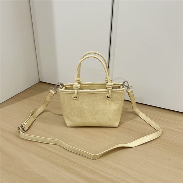 Retro Shiny Handheld Vegetable Basket Bag - Versatile Casual Women's Crossbody Small Square Bag for Spring/Summer 2025