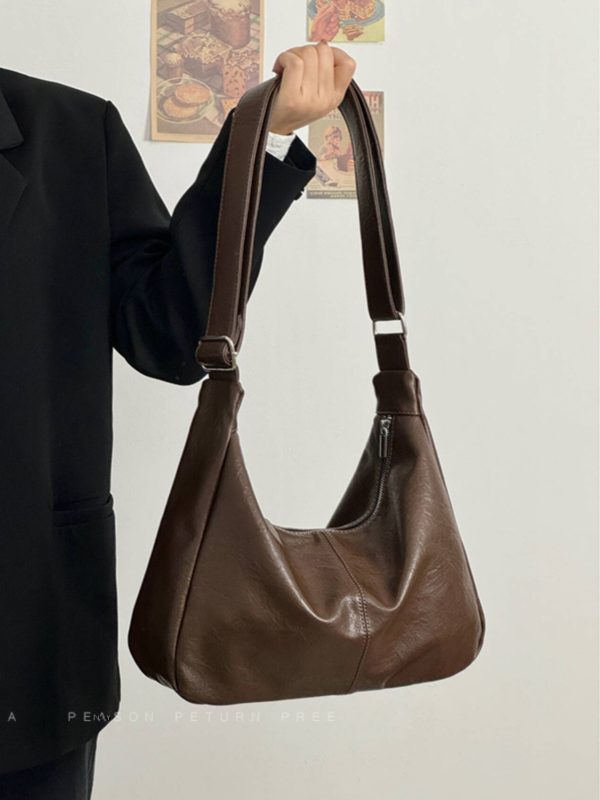 Retro Soft Leather Crossbody Bag for Women - 2025 New Model, Large Capacity Versatile Shoulder Tote Bag
