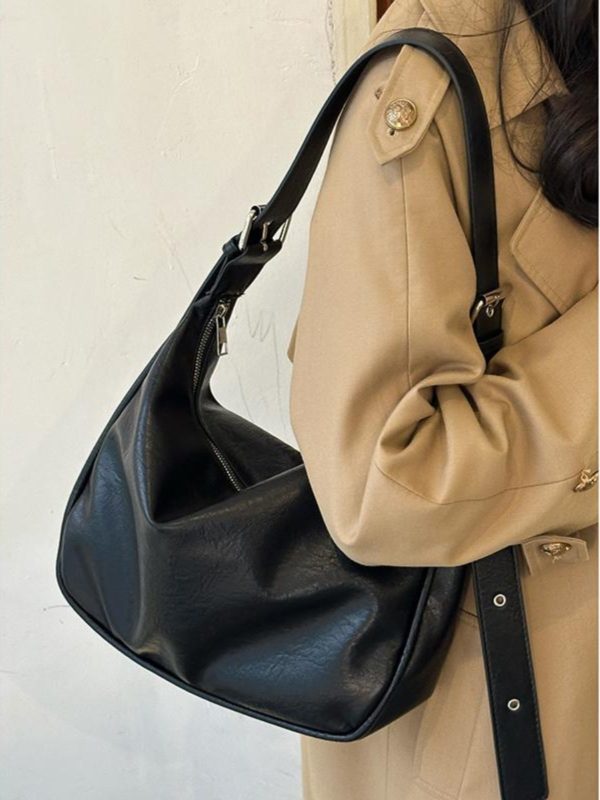 Retro Soft Leather Women's Tote Bag - High-Capacity Fashion Shoulder & Crossbody Bag for Versatile Style