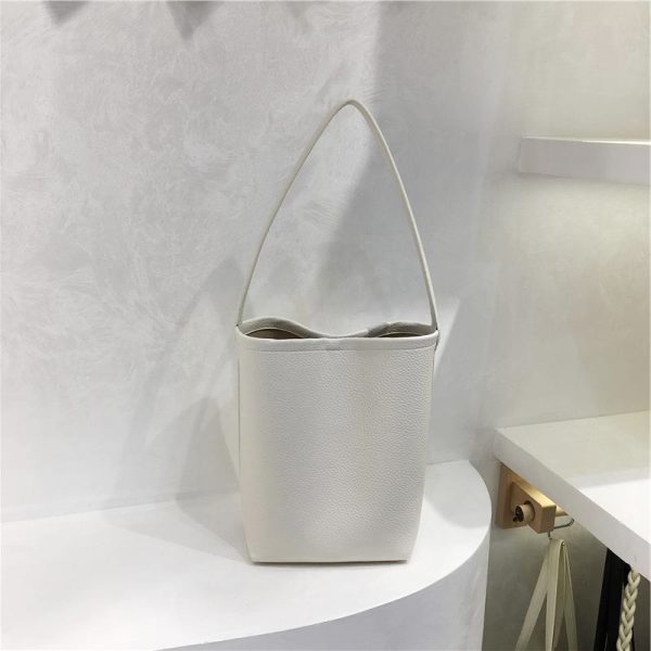 Retro Solid Color Versatile Tote Bag for Commuting - Lazy Style Underarm Bucket Bag for 2024 Fashion