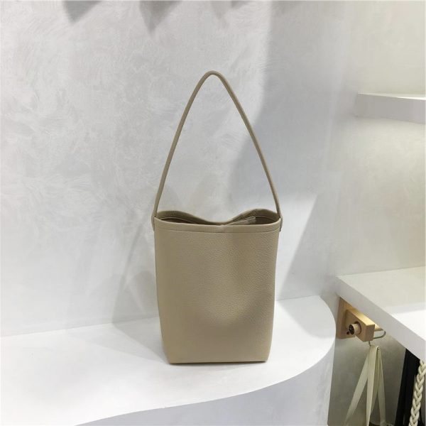 Retro Solid Color Versatile Tote Bag for Commuting - Lazy Style Underarm Bucket Bag for 2024 Fashion