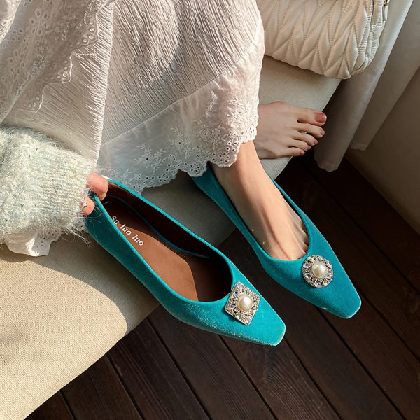 Retro Square Toe Genuine Leather Commuting Shoes for Women - Versatile Slimming Height-Increasing Design - Deer and Nara OL Style