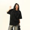 Retro Suede Double Zipper Short Sleeve T-Shirt for Men and Women - High Street Loose Fit Couple Tee, Y2K Style