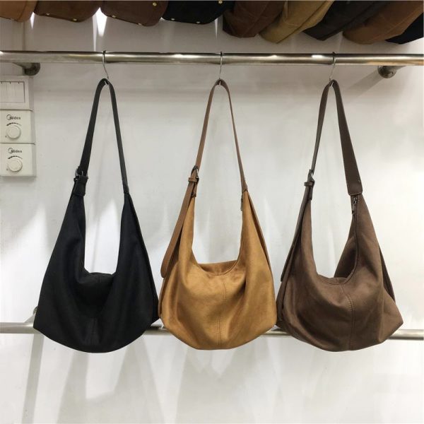Retro Suede Dumpling Bag for Autumn/Winter - Korean Niche Design Commuting Shoulder Crossbody Tote