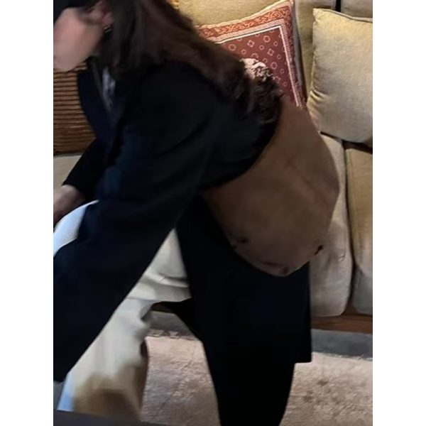 Retro Suede Tote Bag for Women - 2025 Autumn Winter Versatile Shoulder Dumpling Bag, Stylish Underarm Accessory