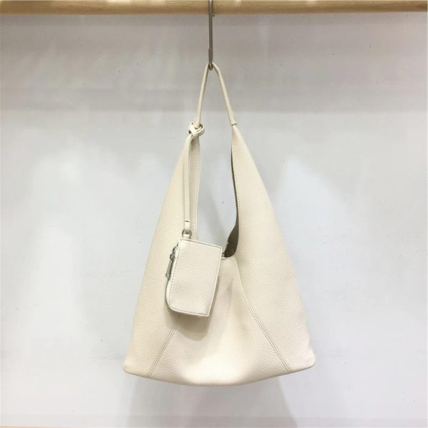 Retro Triangle Tote Bag for Women - Large Capacity Soft Leather Shoulder Bag in Minimalist Style, Perfect for Casual Outfits