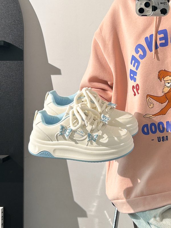 Sakura Pink Butterfly Sneakers for Women - 2025 Summer Euro Style Versatile Big Toe Shoes, Trendy & Hot Selling Footwear