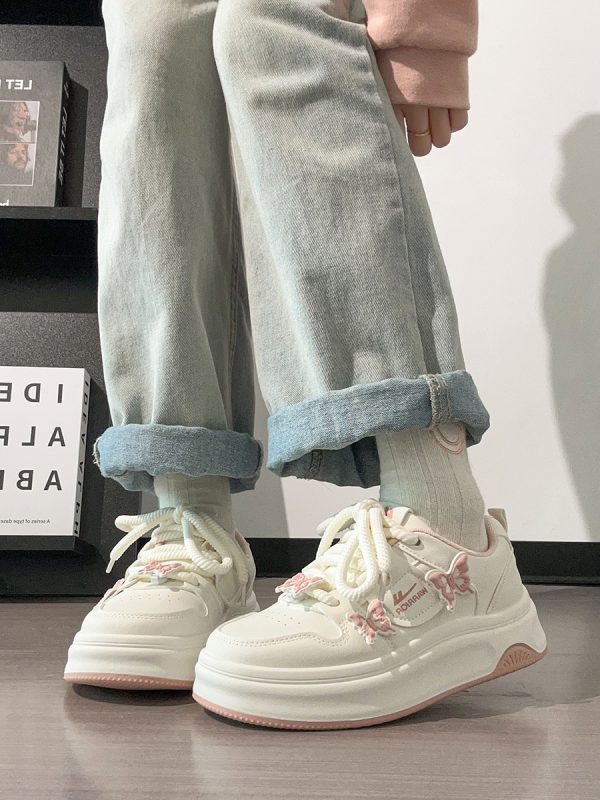Sakura Pink Butterfly Sneakers for Women - 2025 Summer Euro Style Versatile Big Toe Shoes, Trendy & Hot Selling Footwear