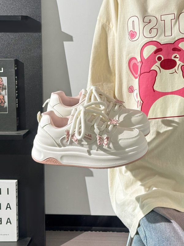 Sakura Pink Butterfly Sneakers for Women - 2025 Summer Euro Style Versatile Big Toe Shoes, Trendy & Hot Selling Footwear