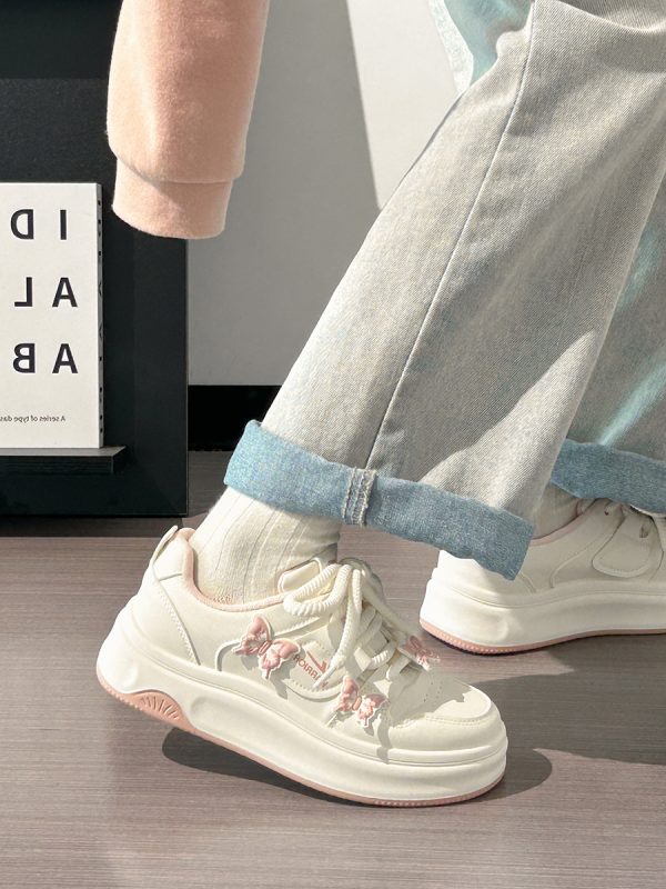 Sakura Pink Butterfly Sneakers for Women - 2025 Summer Euro Style Versatile Big Toe Shoes, Trendy & Hot Selling Footwear