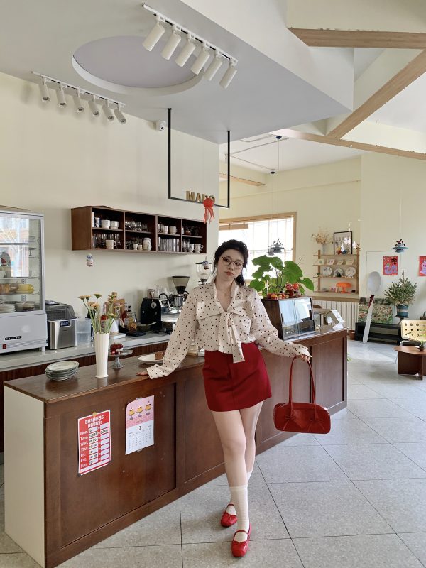Satin A-Line Midi Skirt in Tipsy Cherry, Plus Size, Slimming Design for Summer, Cool and Casual, 90s Inspired Fashion