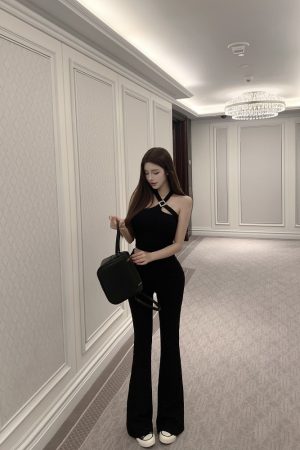 Sexy Cross-Neck Tank Top for Women with Built-In Padding - Fitted Design, Perfect for Y2K and Night Out Looks