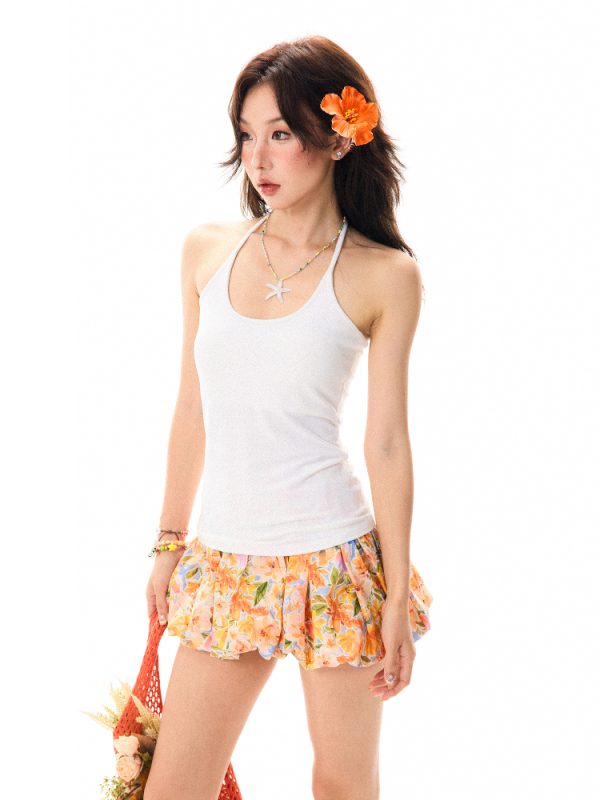 Sexy Girl Tank Top with Chest Pad for Women - Slim Fit Summer Versatile Crop Top, Y2K Style