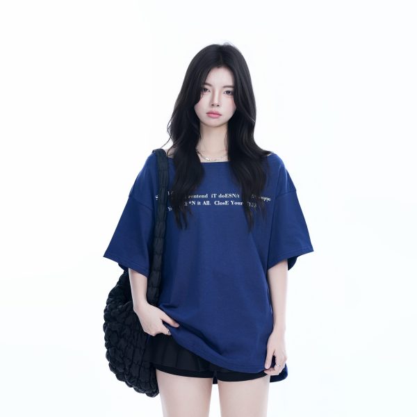 Sexy Halter Top and White Off-Shoulder Short Sleeve T-Shirt Two-Piece Set for Women - Trendy Loose Half-Sleeve Style