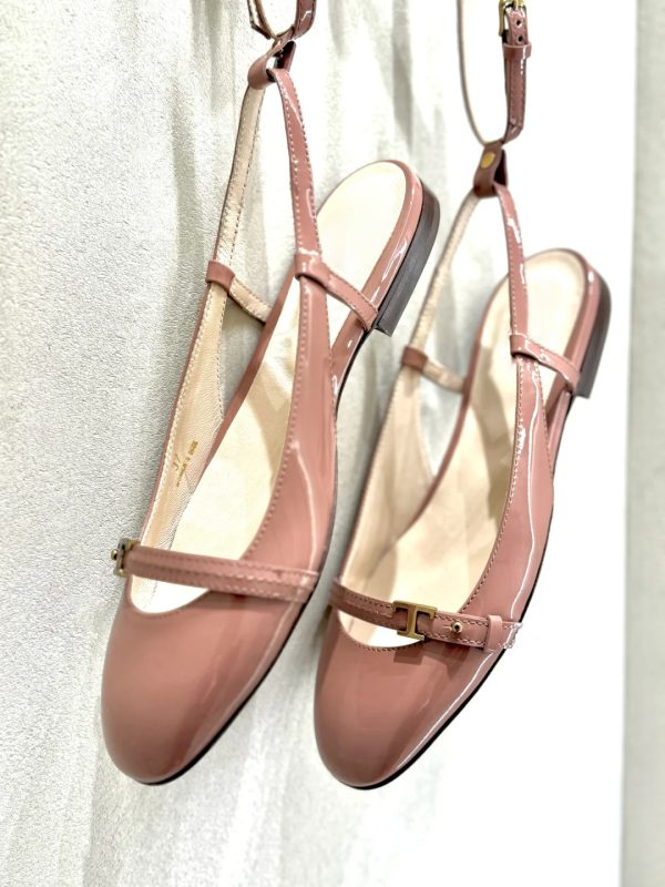 Sheepskin French Round Toe One-Strap Flat Shoes for Women - Gentle Style Ballet Sandals with Open Back and Closed Toe