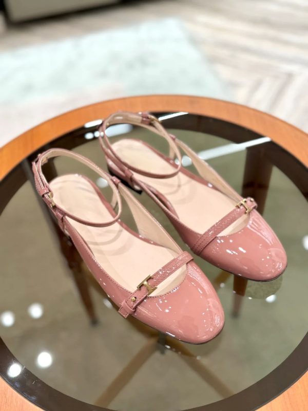 Sheepskin French Round Toe One-Strap Flat Shoes for Women - Gentle Style Ballet Sandals with Open Back and Closed Toe
